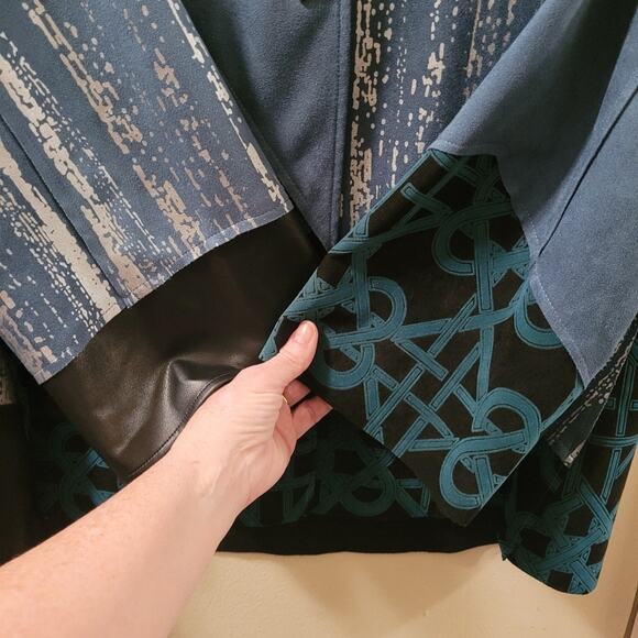 Lemongrass Womens Peacock Contrast Faux Suede Jacket Blazer Top Size XL - Picture 10 of 13